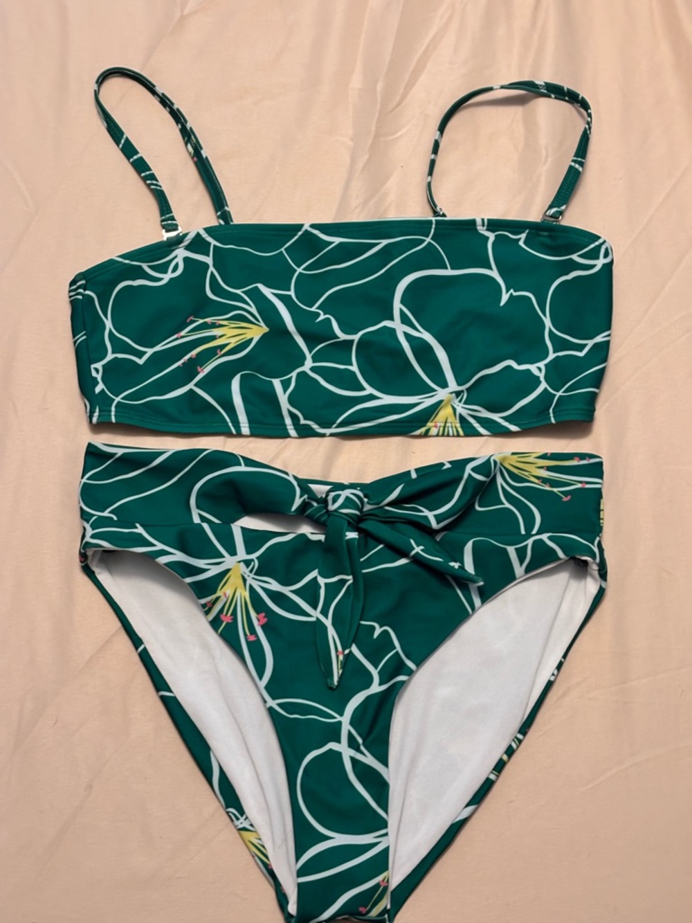 Green Floral Two-Piece Bikini